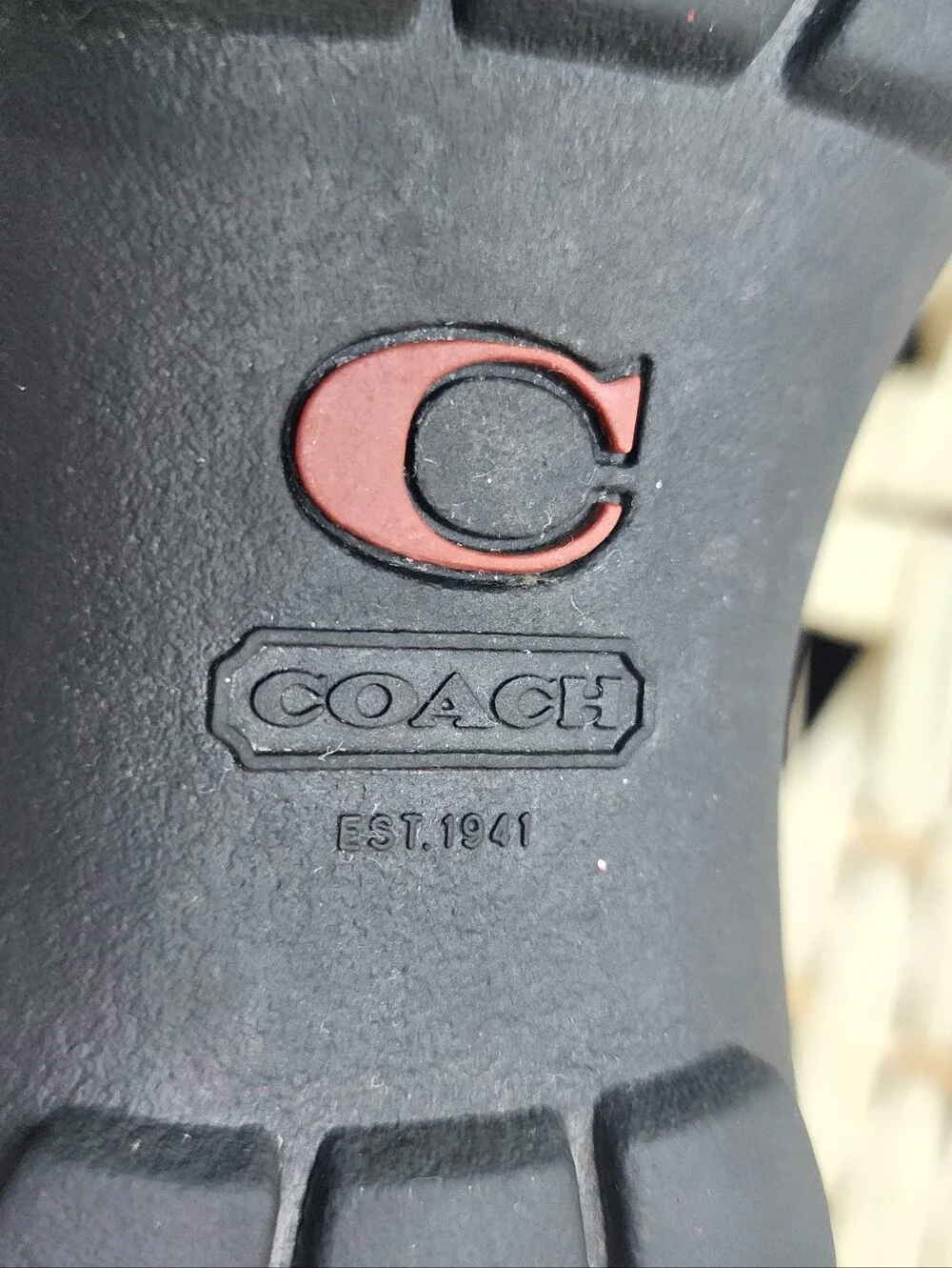 Coach Dyanne Black Oiled Leather Jacquard Logo Lace-up Booties Size 7.5 P488